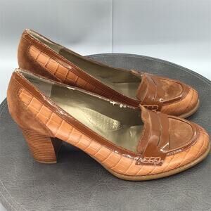 Bass & Co. Shoes Womens 9.5 M Brown Block Heel Pumps